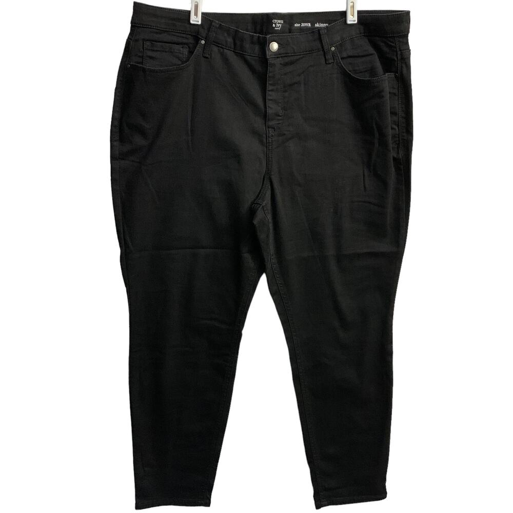Crown & Ivy Curvy Black Women’s Skinny Jeans Plus Size 20WR